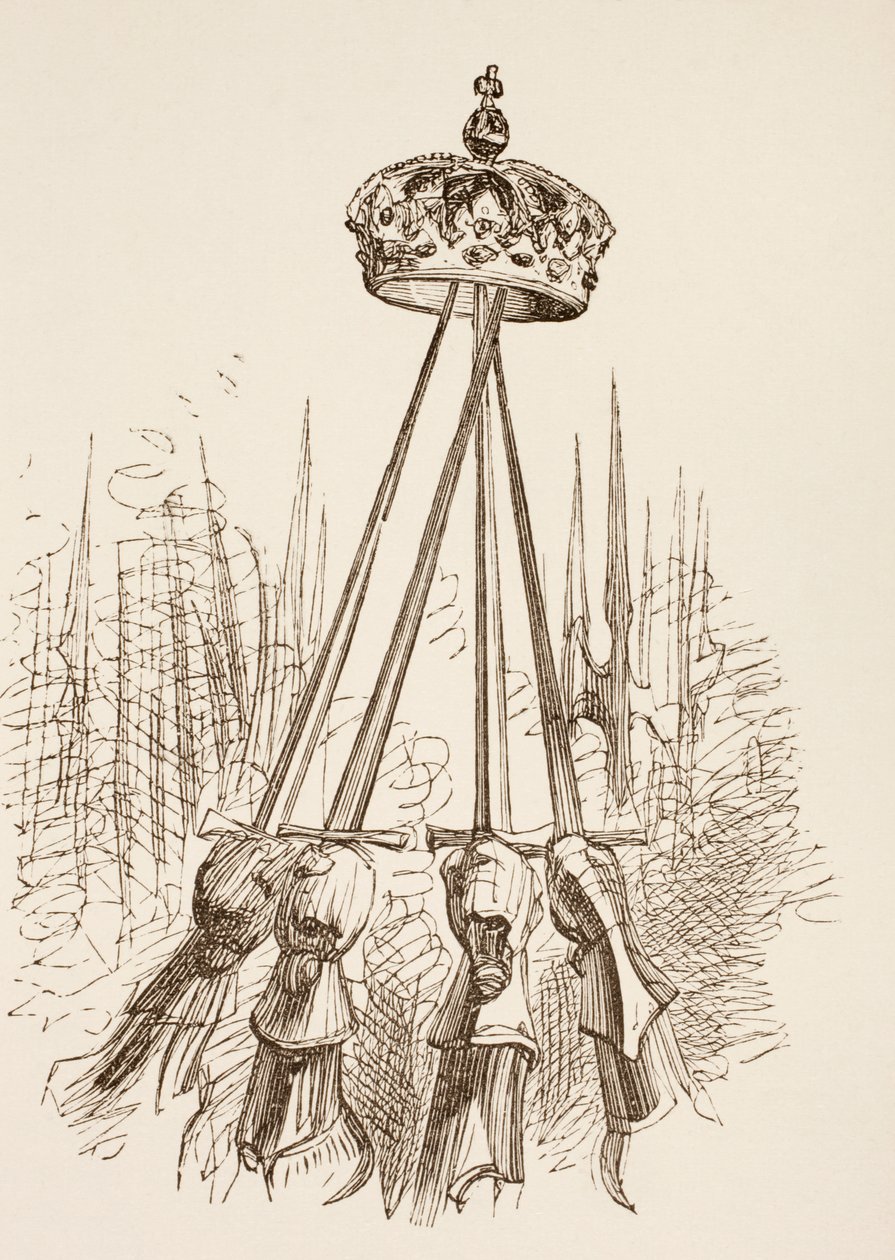 Swords supporting the crown, 1890 by English School
