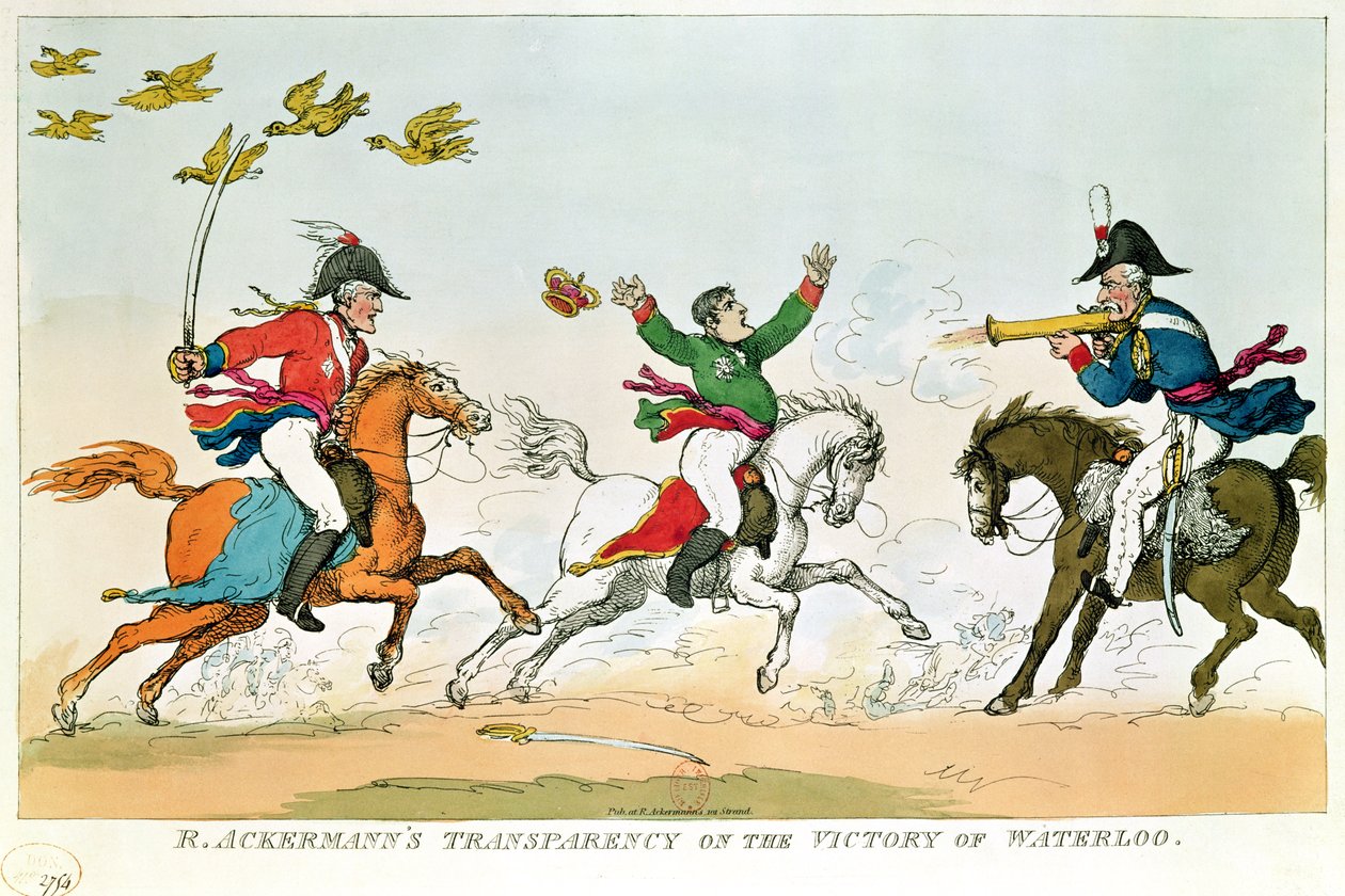 The Battle of Waterloo, 18th June 1815, published by Ackermann, 1815-20 by English School
