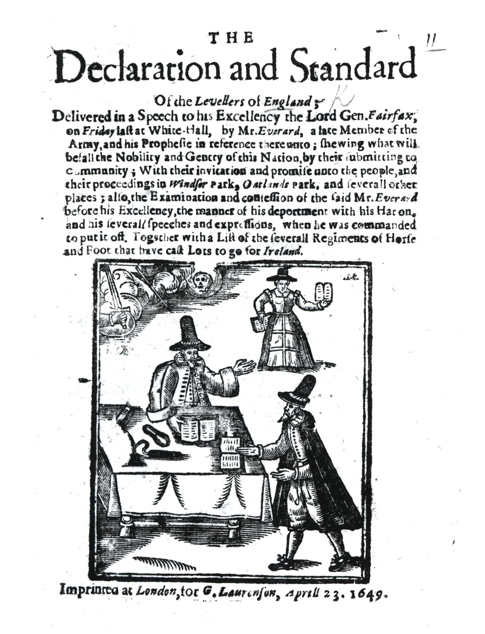 The Declaration and Standard of the Levellers, April 23 1649 by English School