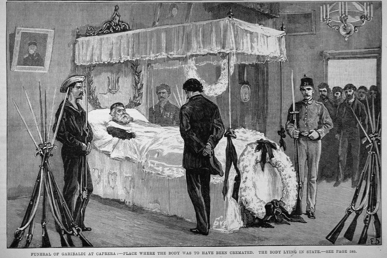 The Funeral of Garibaldi at Caprera: The Body Lying in State, from 