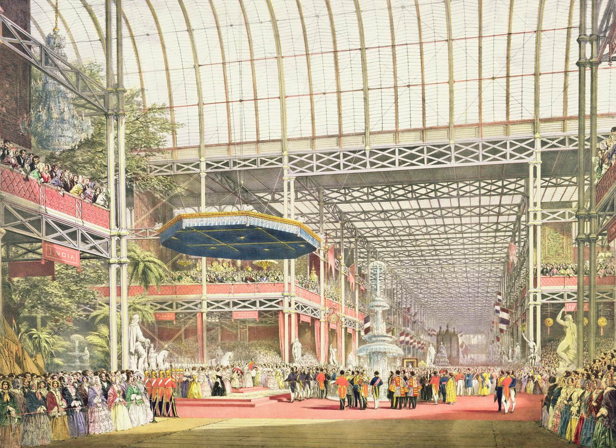 The Inauguration of the Great Industrial Exhibition of 1851, plate 1 from Dickensons Comprehensive Pictures by English School