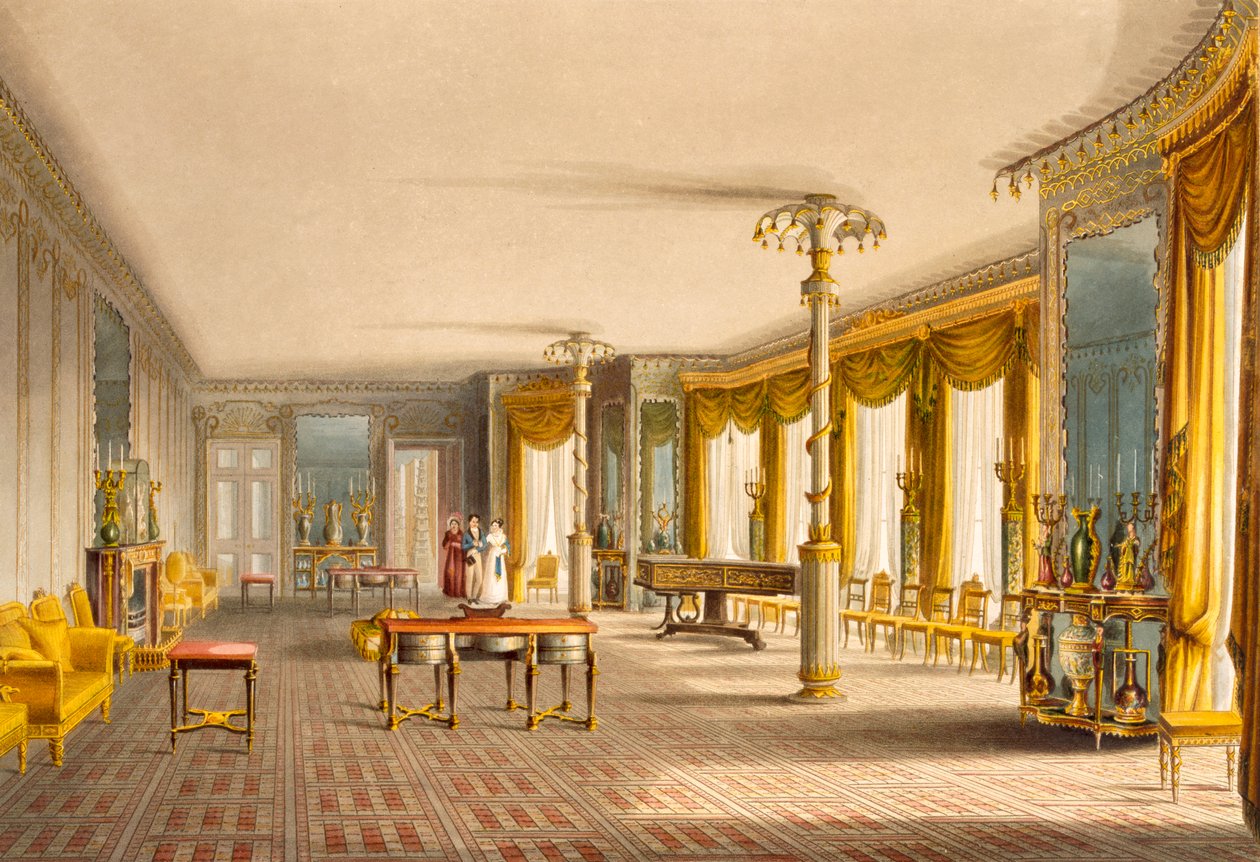The North Drawing Room, or Music Room Gallery from Views of The Royal Pavilion, Brighton by English School