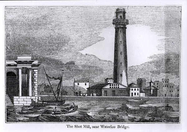 The Shot Mill, near Waterloo Bridge by English School