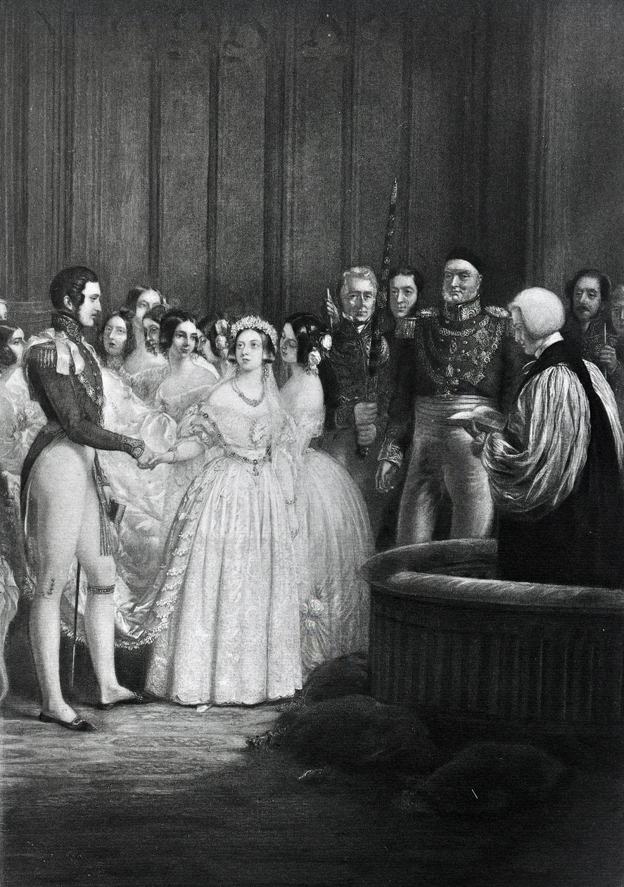 The Wedding Ceremony of Queen Victoria and Prince Albert on 10th February 1840 by English School