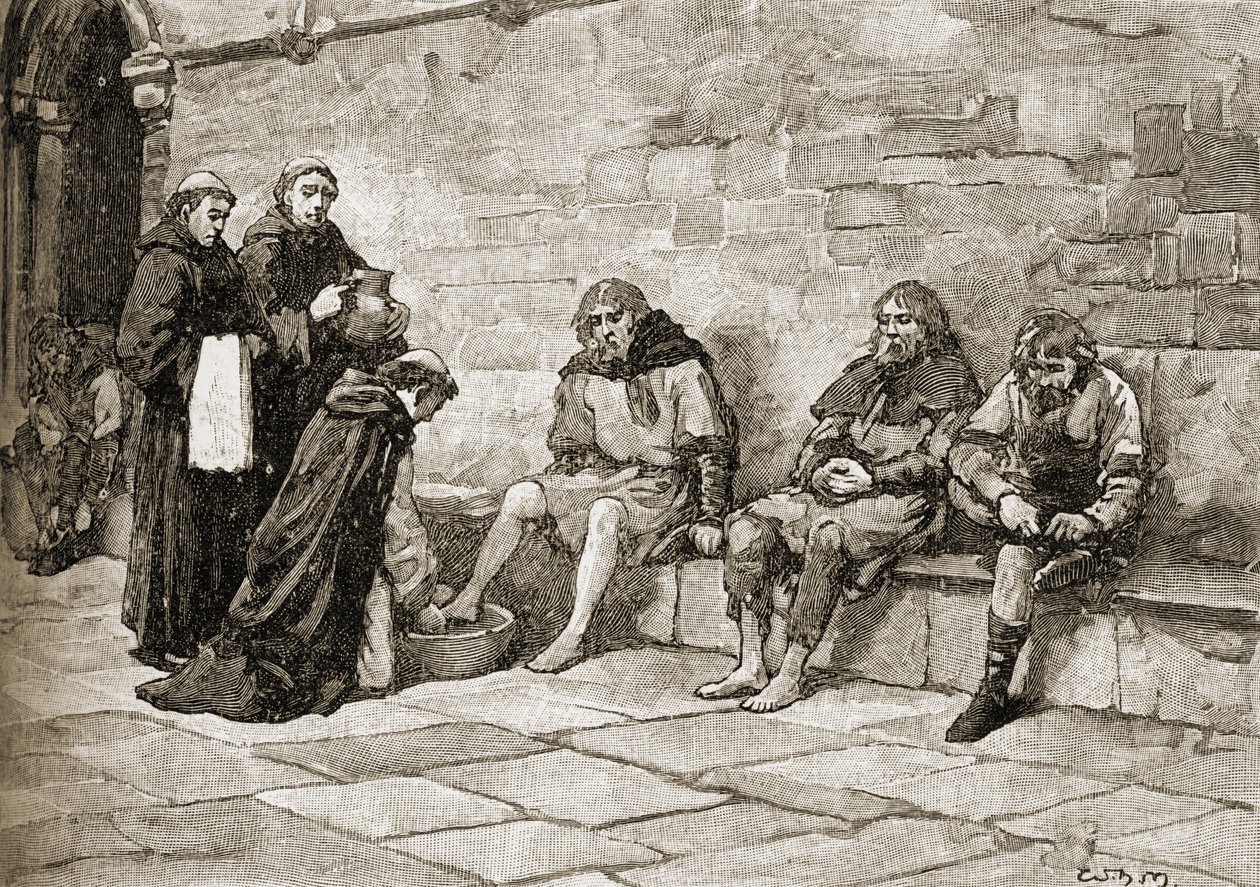 Thomas Becket Washing the Feet of Beggars by English School