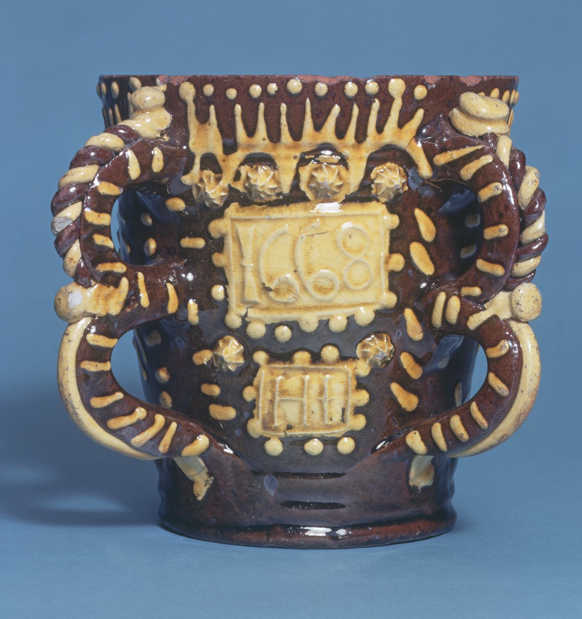 Two Handled Tyg by Henry Ilfield, Wrotham, Kent by English School