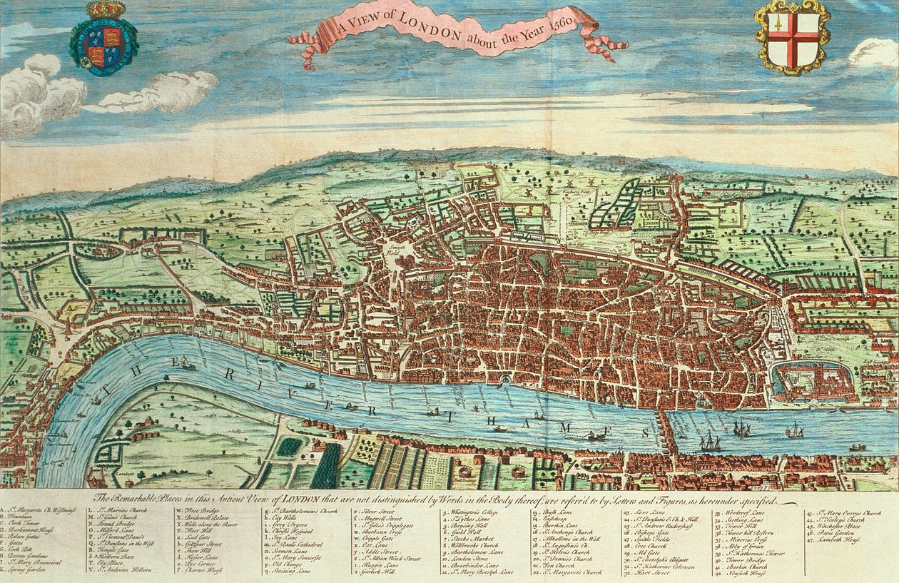 View of London, c.1560 by English School