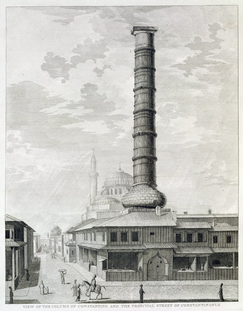 View of the Column of Constantine and the Principal Street of Constantinople by English School