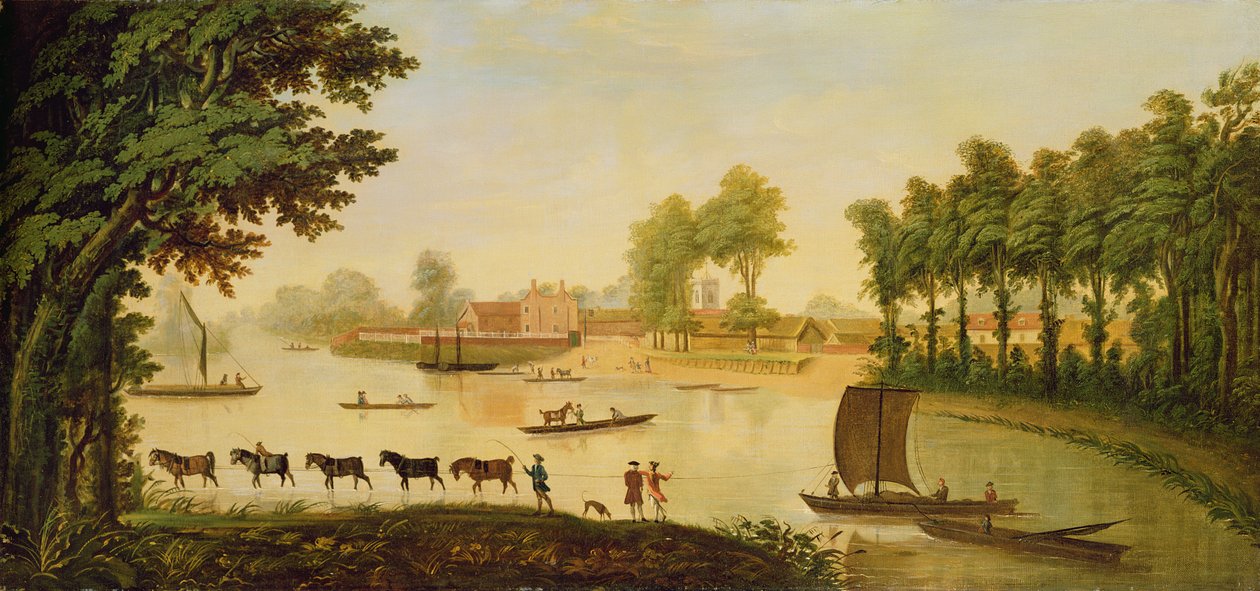 View of the Shepperton on the River Thames, after 1752 by English School