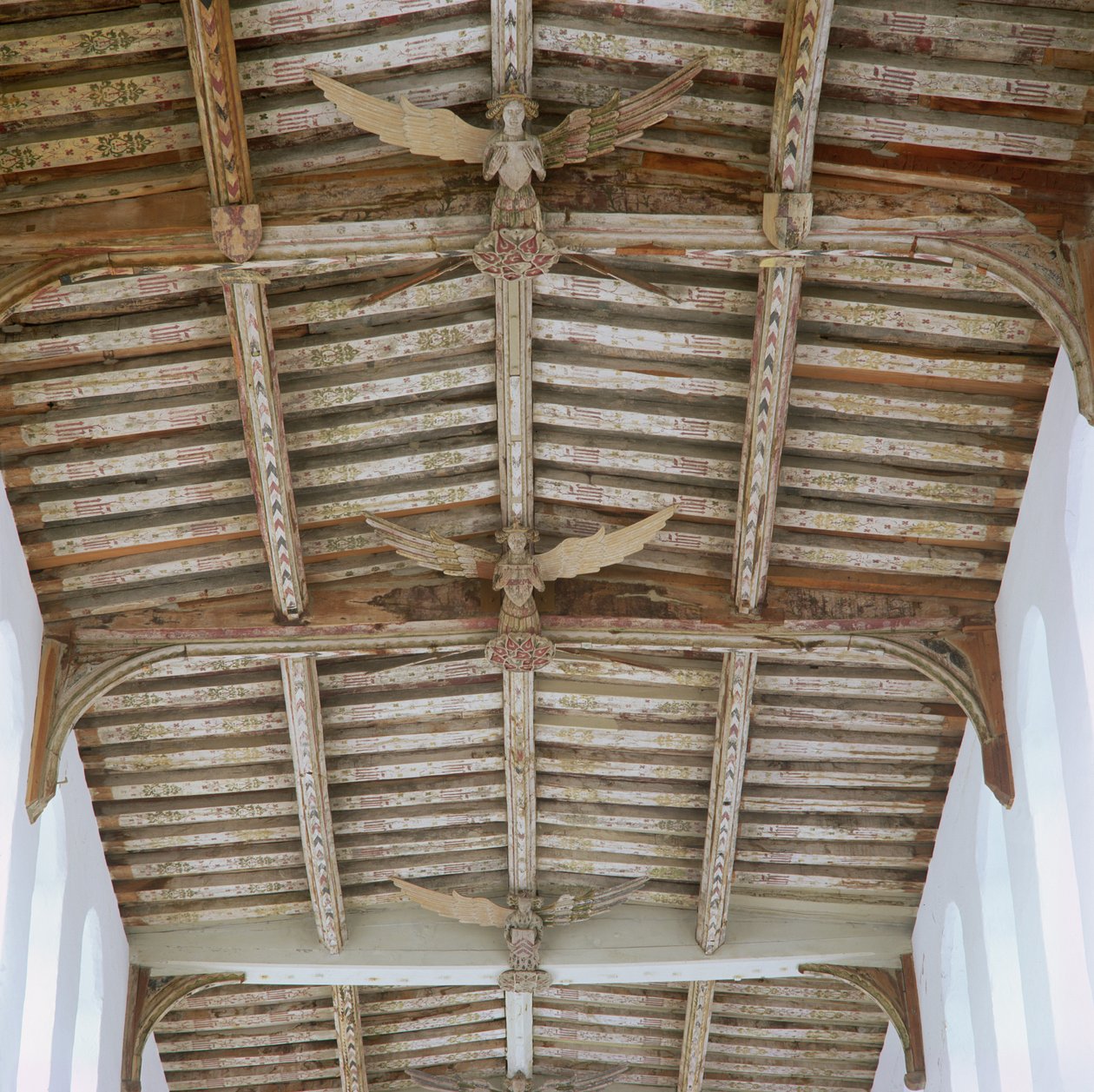 View of the tie-beam roof by English School