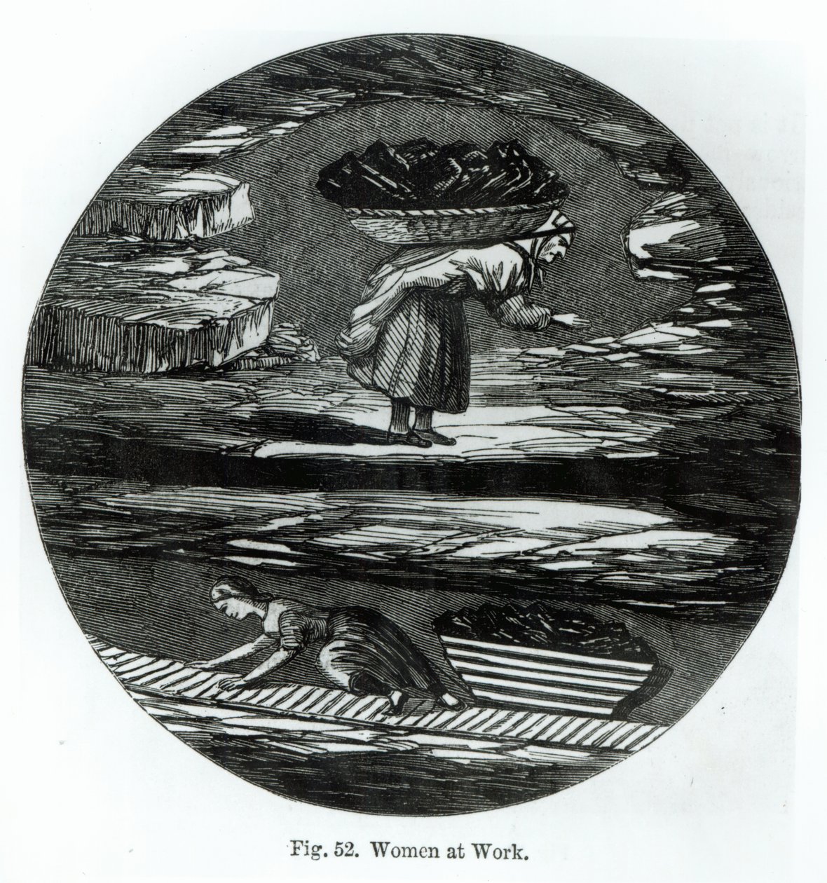 Women at Work in a Coal Mine by English School