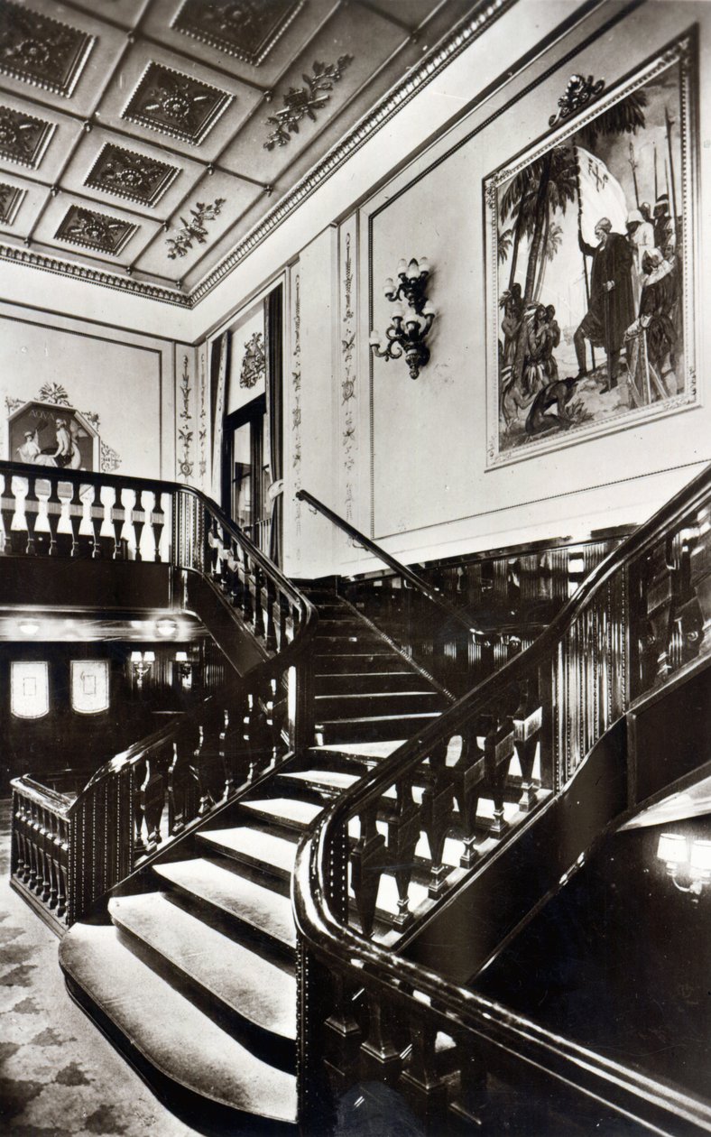 Grand Staircase onboard the HMS Homeric by English Photographer