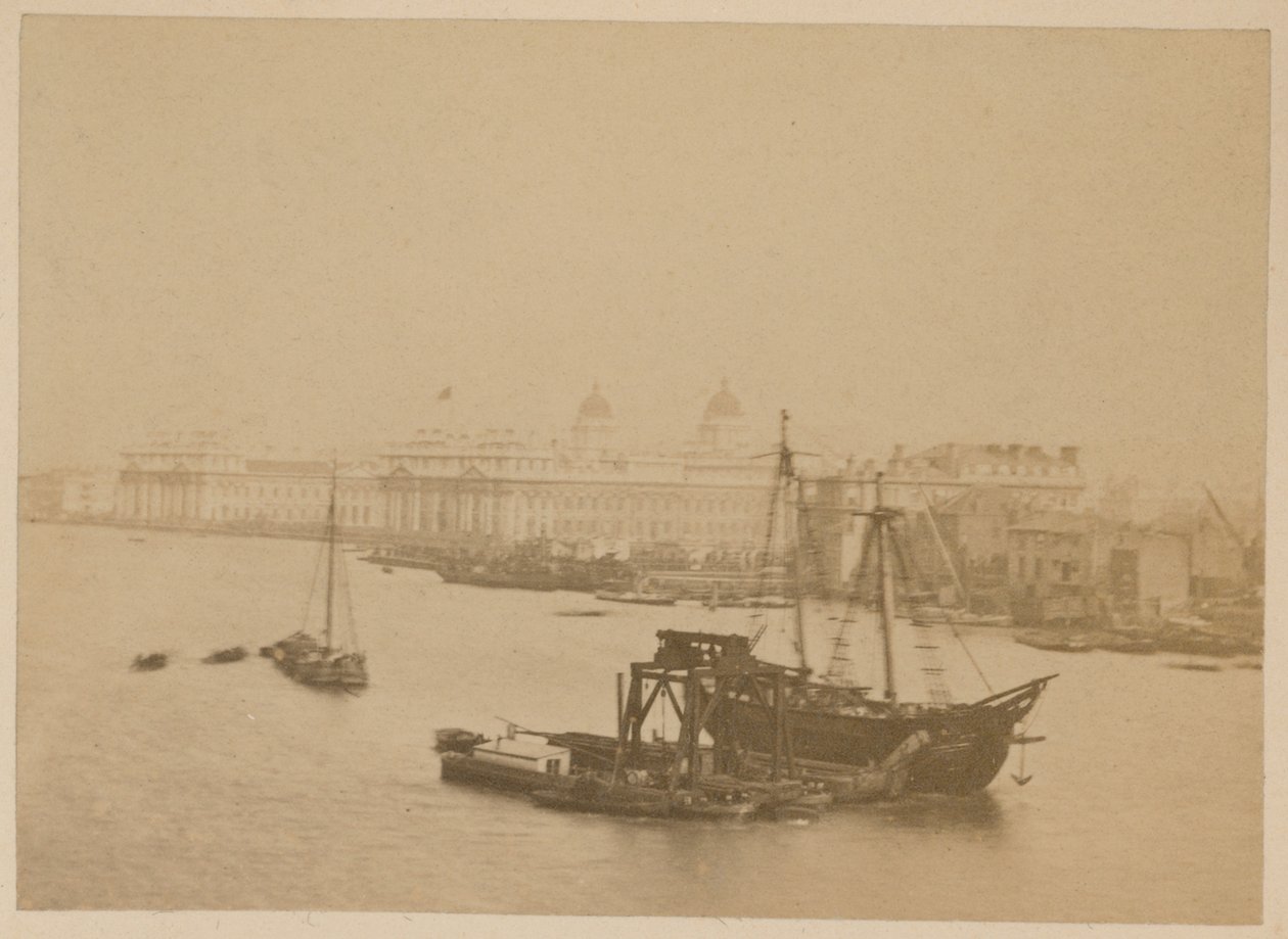 Greenwich Hospital, from the River Thames by English Photographer