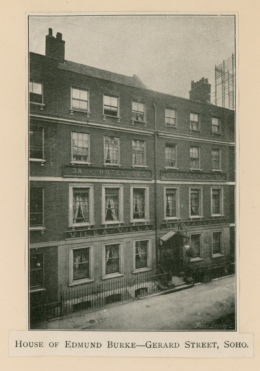 House of Edmund Burke, 37 Gerrard Street by English Photographer