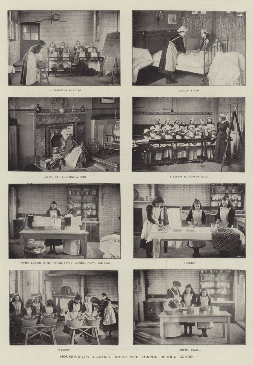 Housewifery Lessons under the London School Board by English Photographer