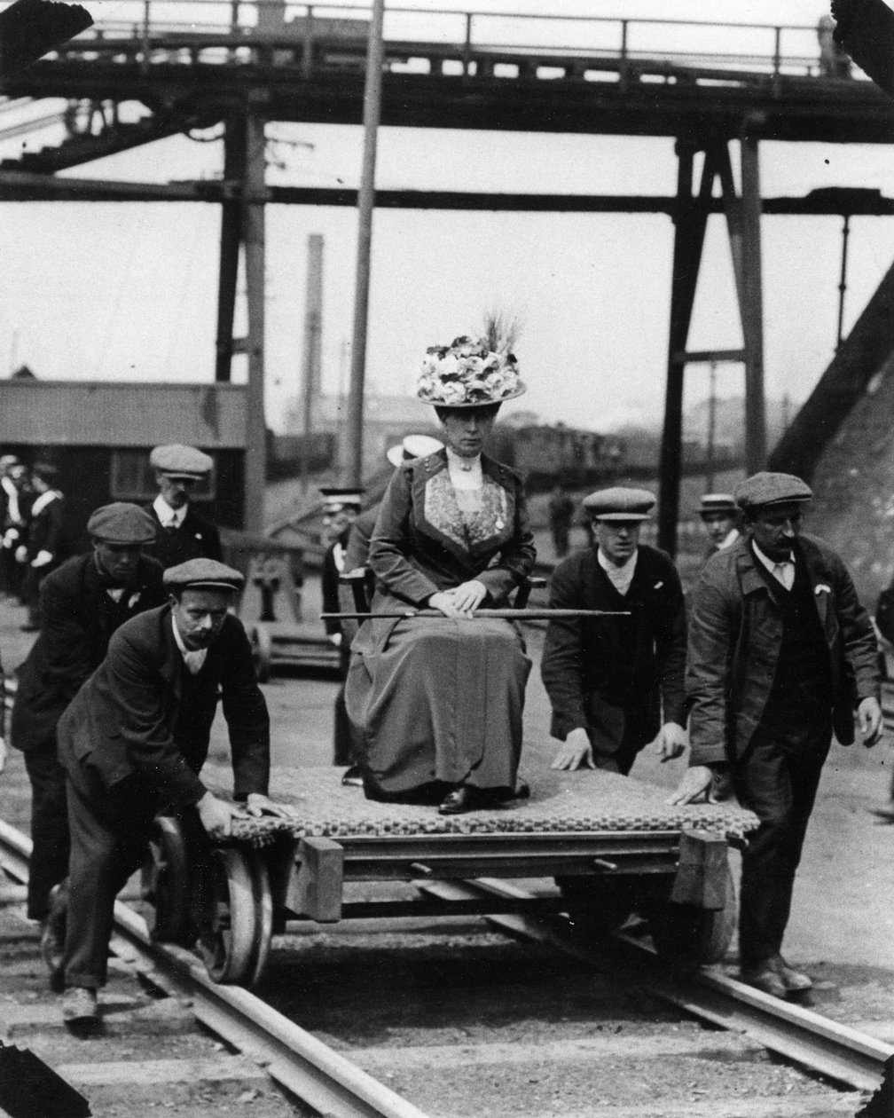 The Queen Visiting a Railroad by English Photographer