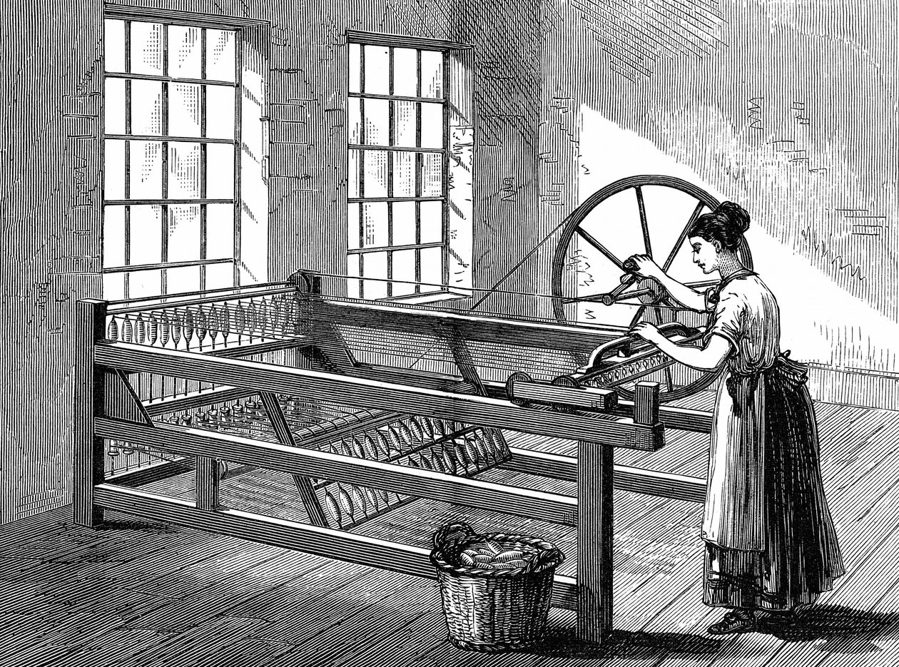 A Spinning Jenny, c.1880 by English School