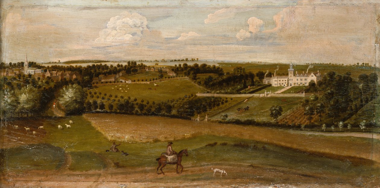 A View of Walgrave Hall by English School
