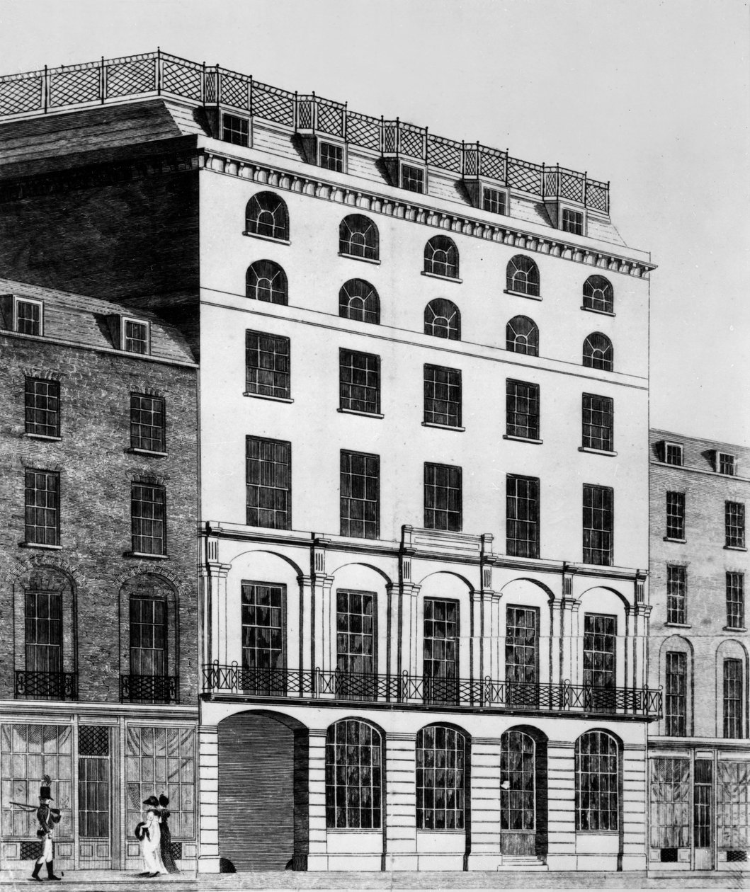 A View of the Commercial Hotel by English School