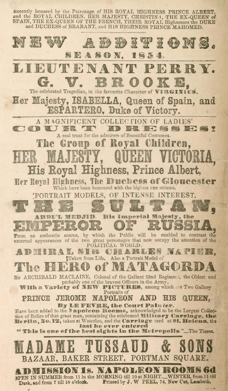 Advert for Madame Tussauds by English School