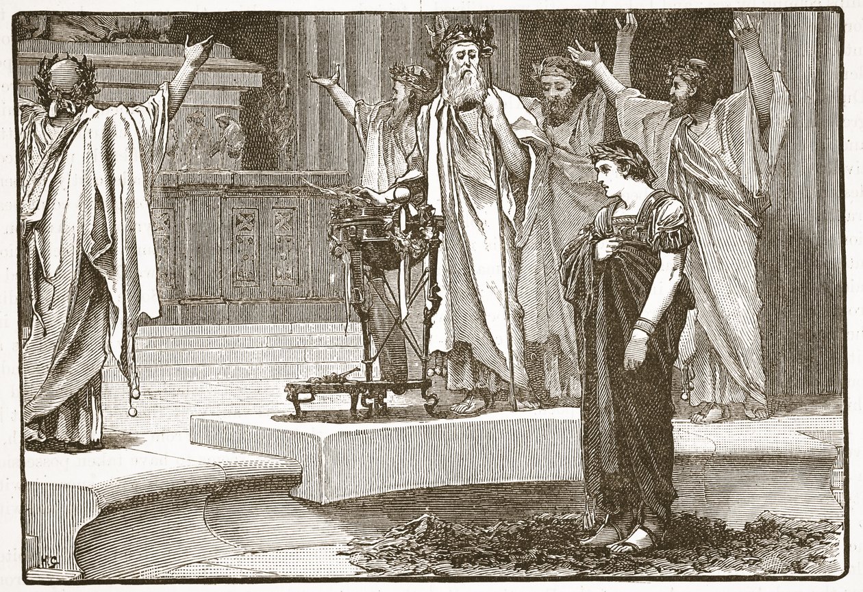 Alexander at the Temple of Jupiter Ammon by English School