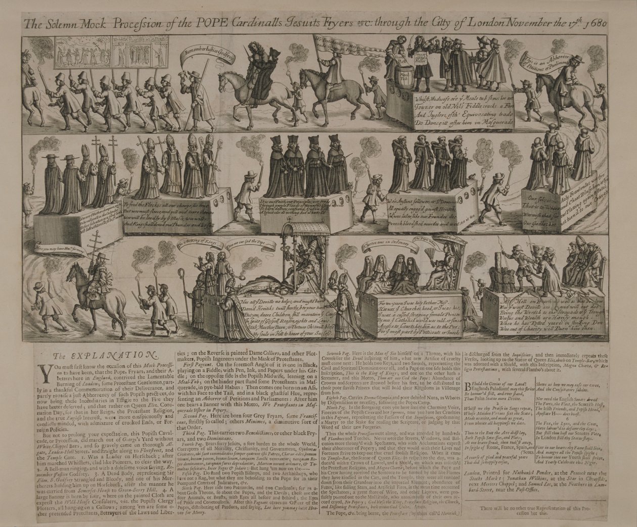 An Anti-Catholic Procession, 1680 by English School