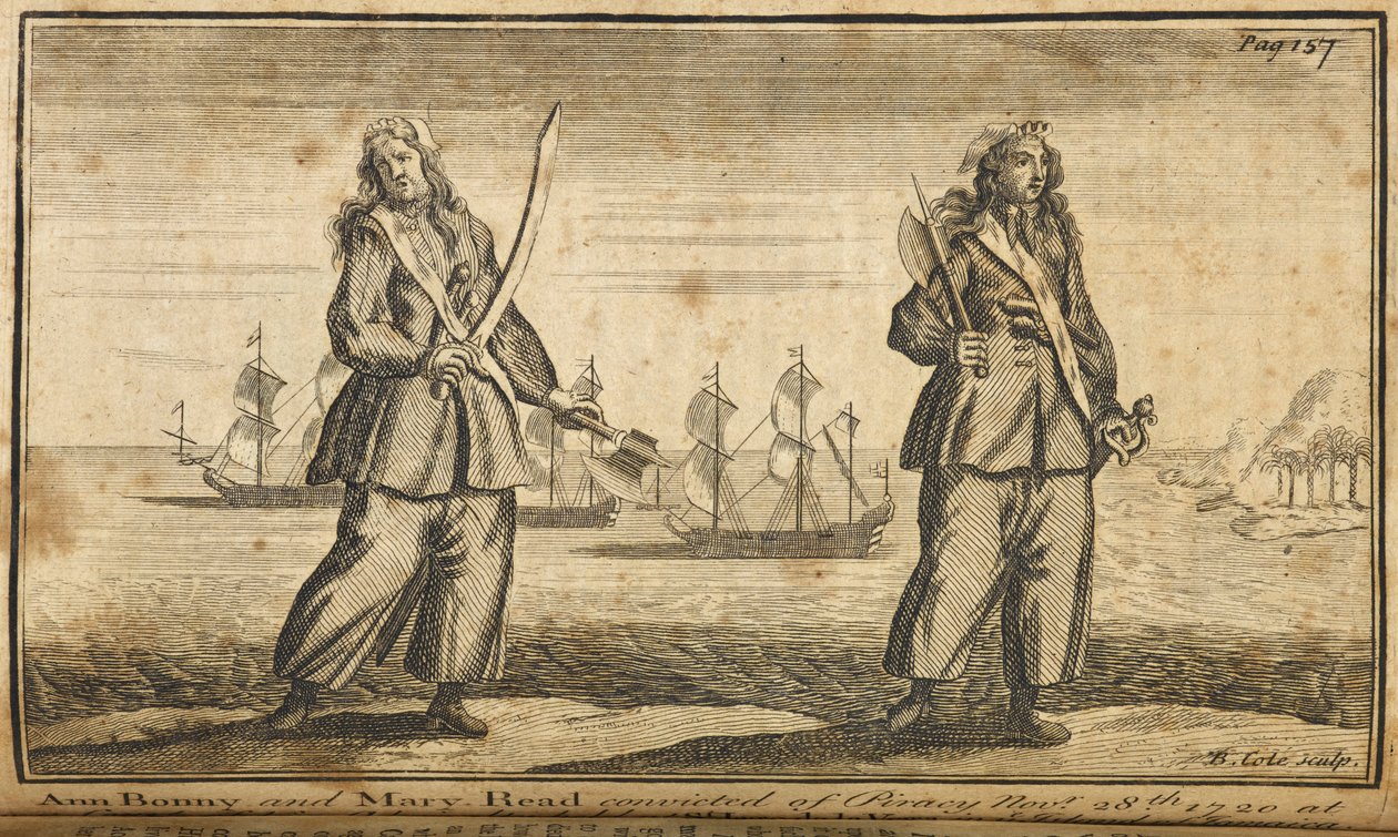 Ann Bonny and Mary Read pirates by English School