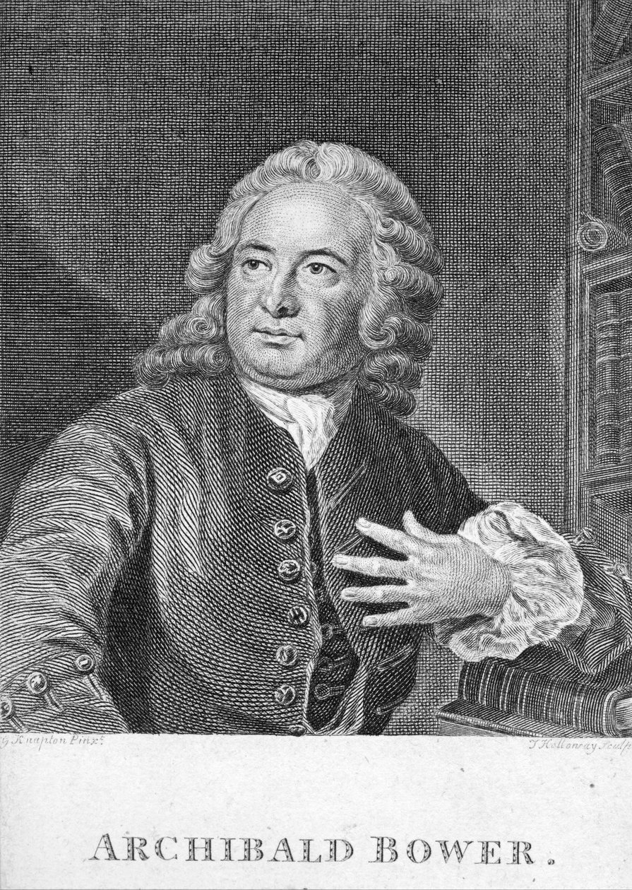 Archibald Bower, Engraved by J. Hollonray by English School