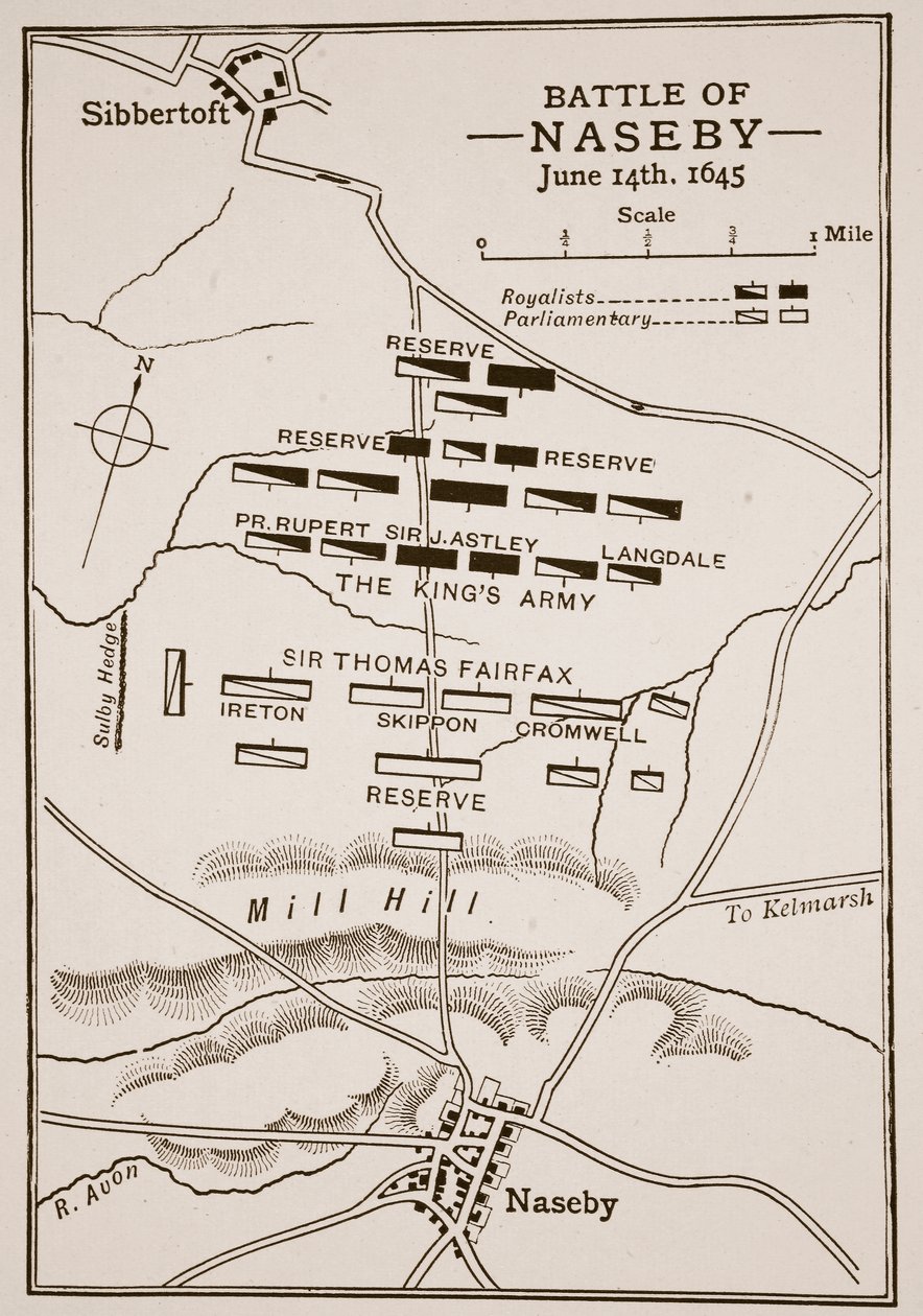 Battle of Naseby, 14th June 1645 by English School