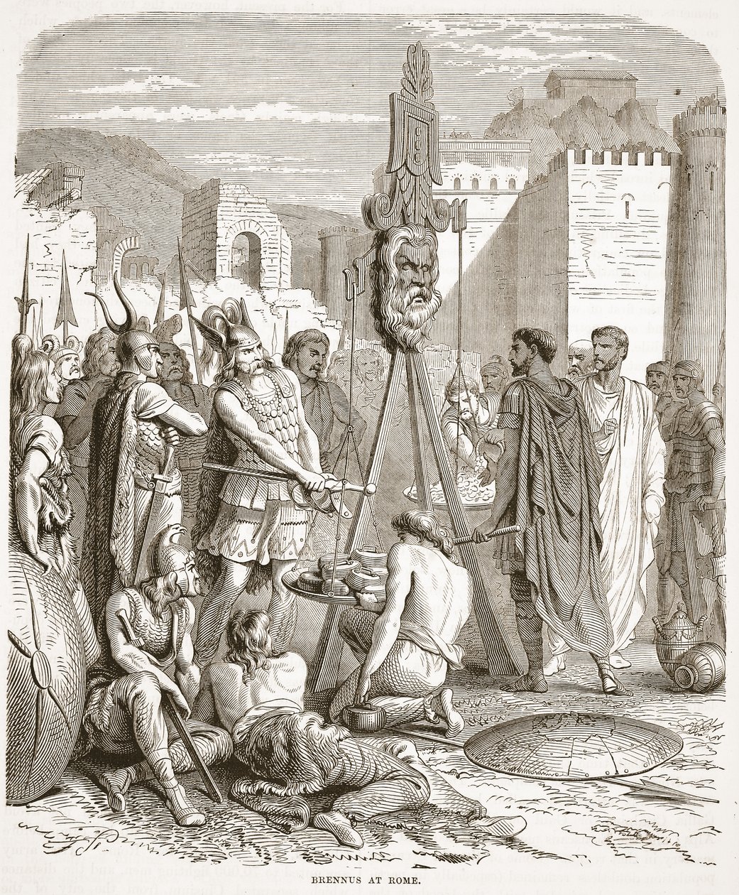 Brennus at Rome by English School