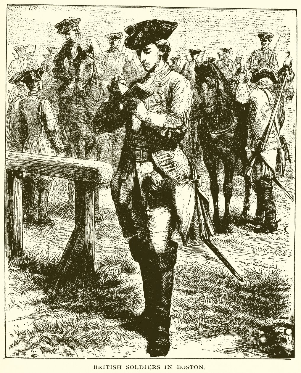 British Soldiers in Boston by English School