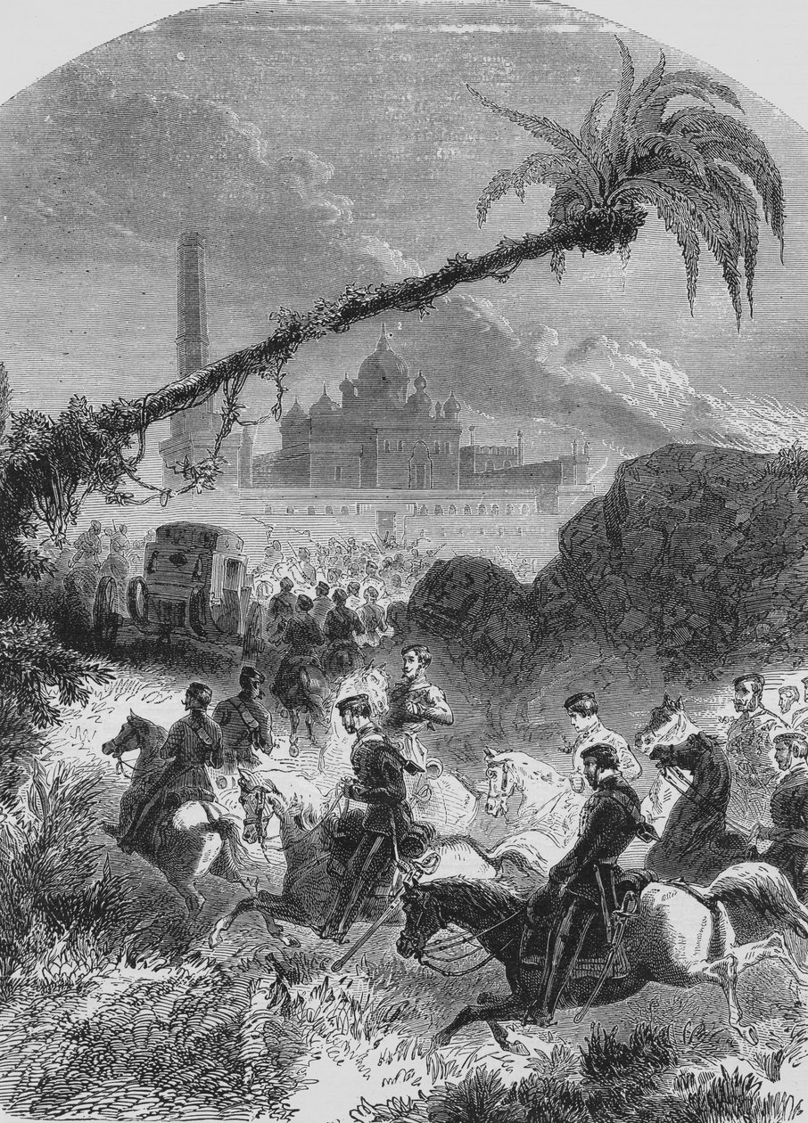 British Troops Approaching Agra by English School