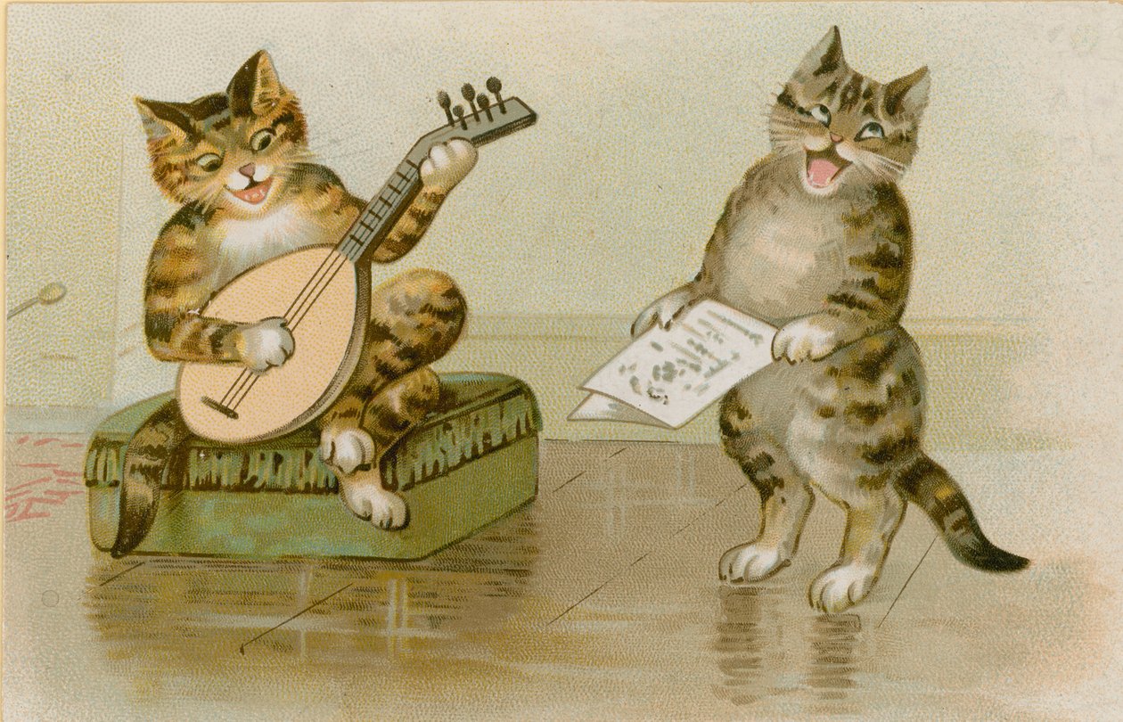 Cats Making Music by English School