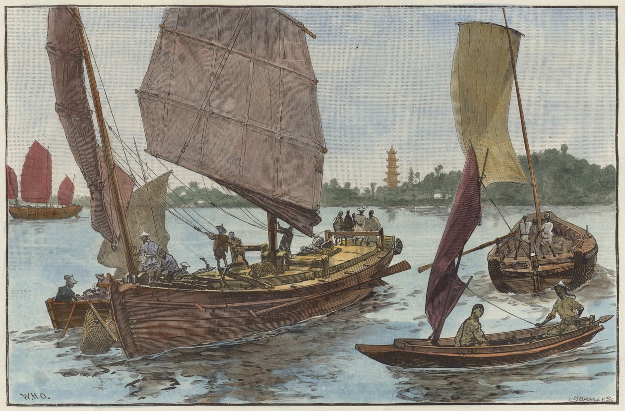 Chinese Fishing and Cargo Boats by English School