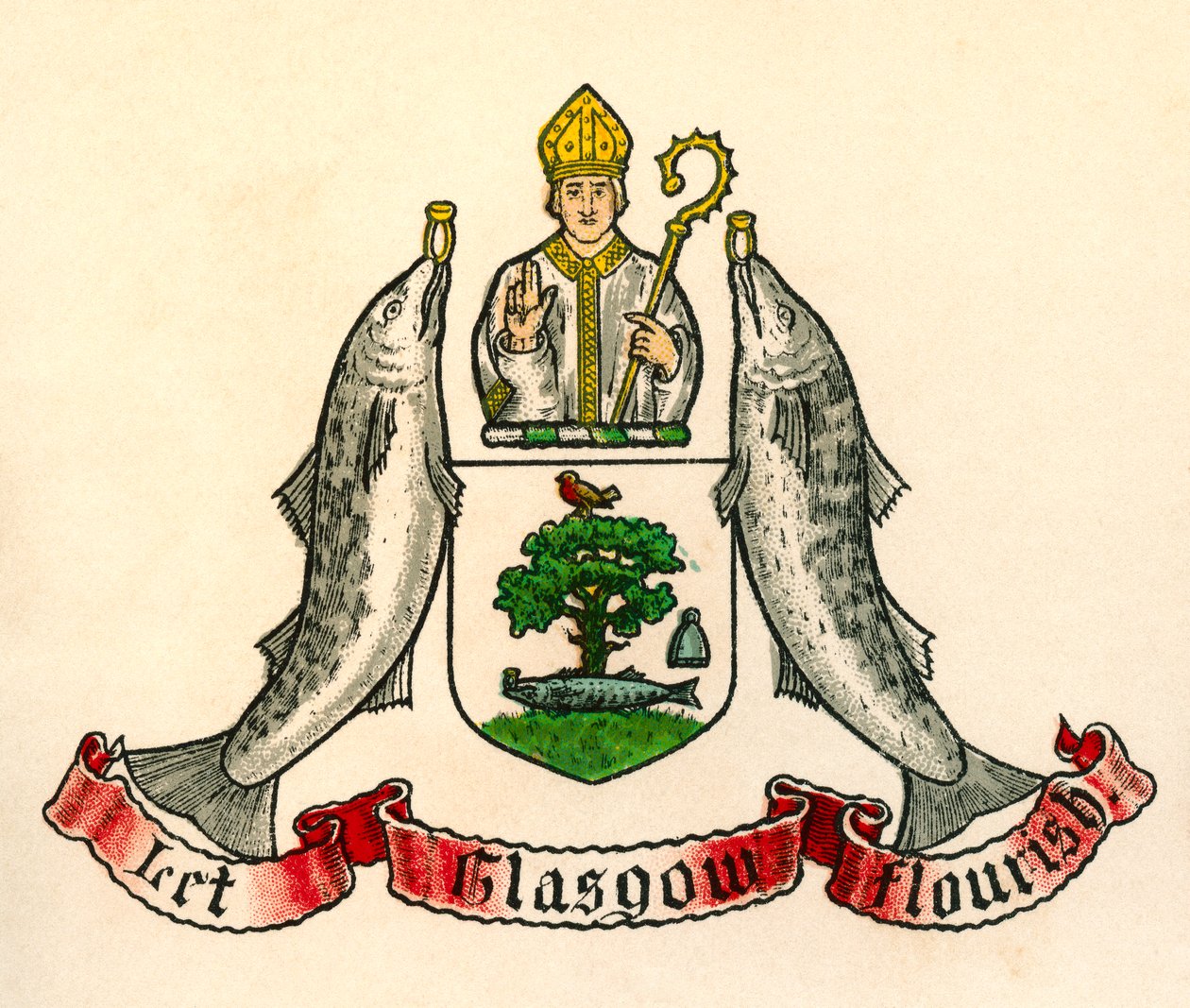 Coat of Arms of Glasgow, Scotland by English School