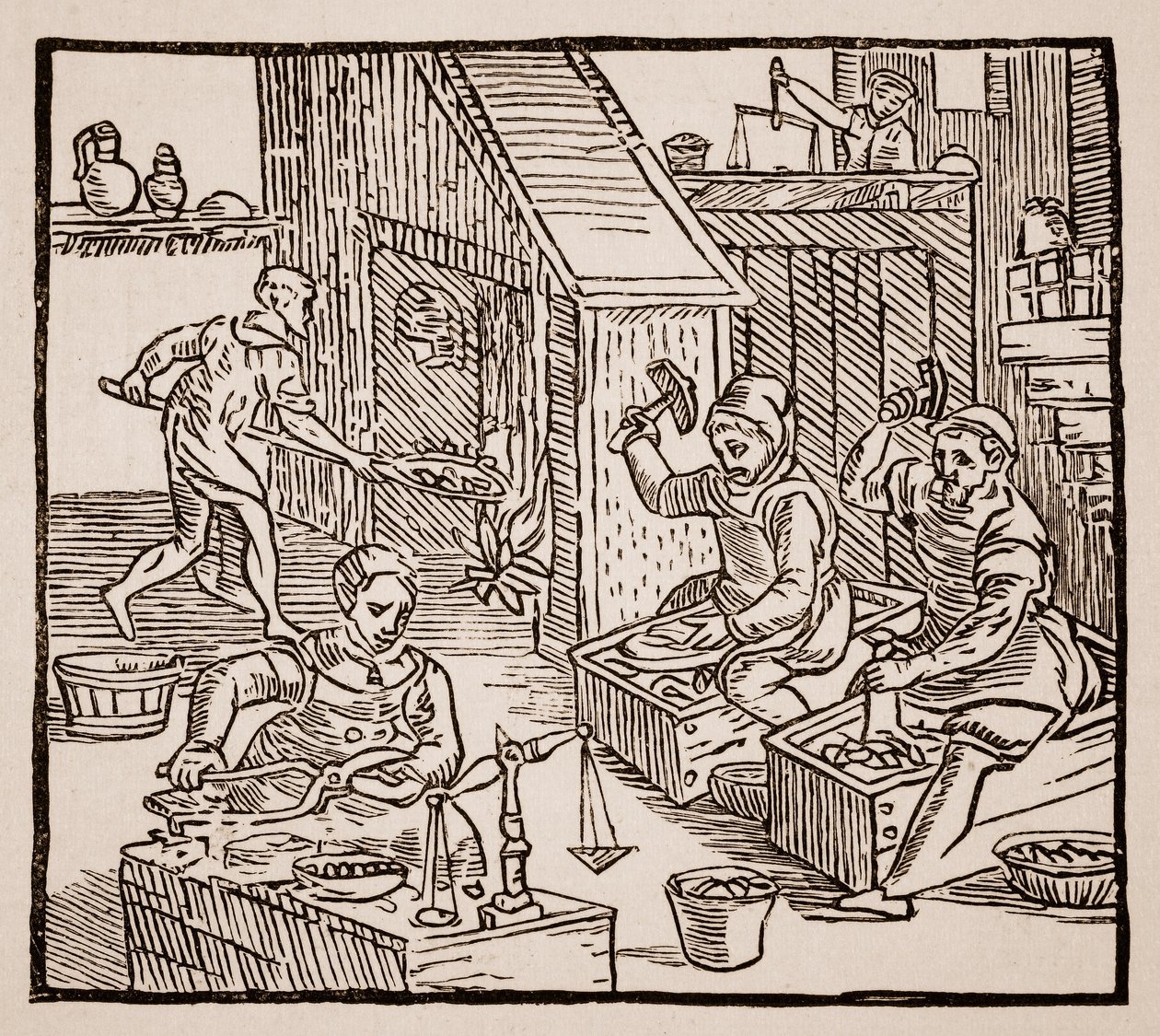 Coiners at Work, 1577 by English School