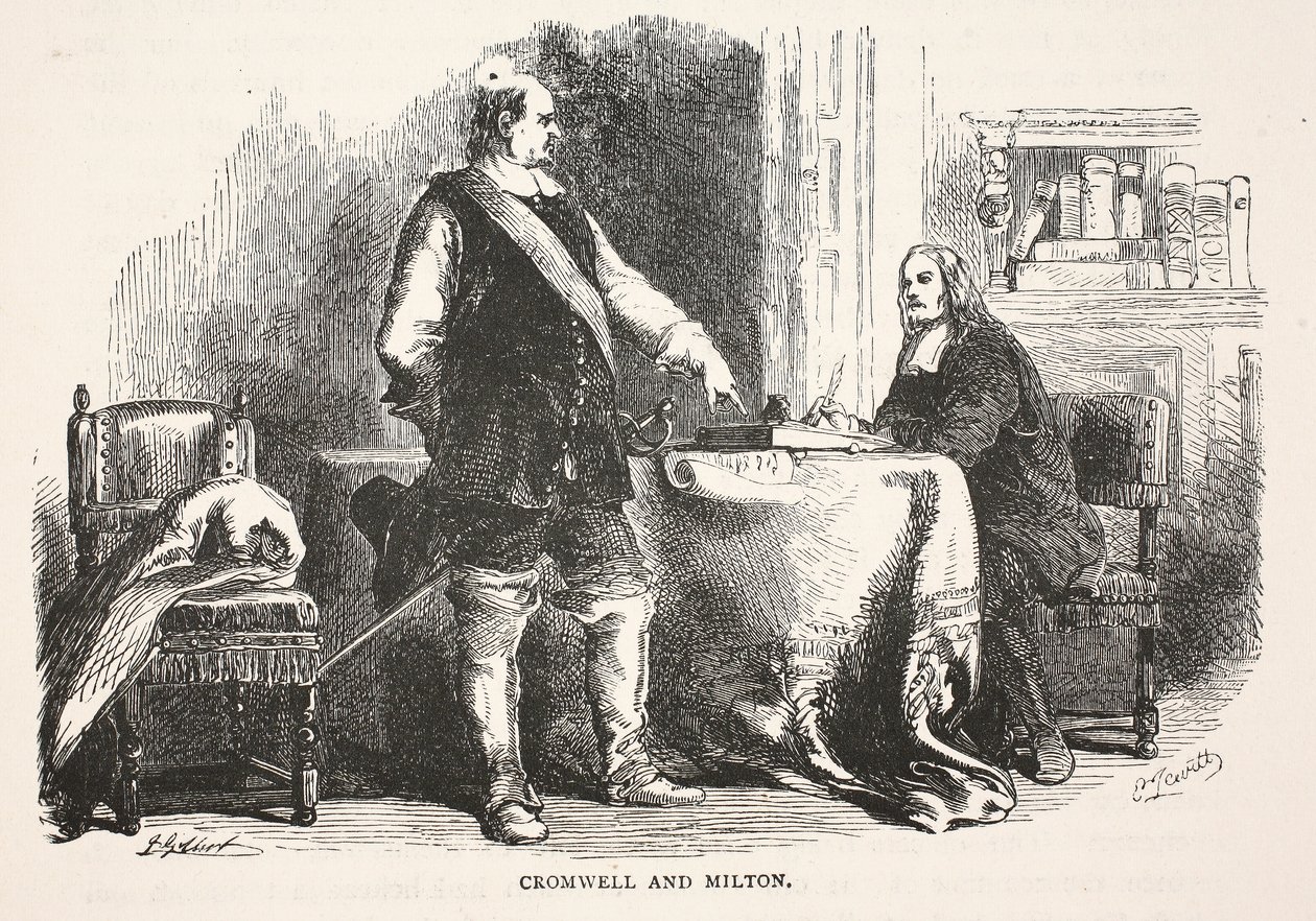 Cromwell and Milton by English School