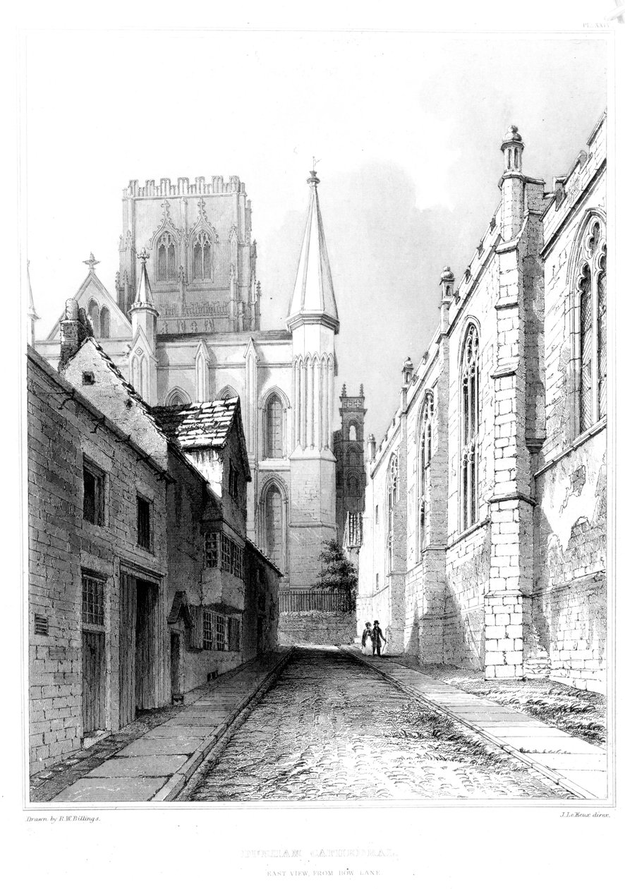 Durham Cathedral, East View from Bow Lane by English School