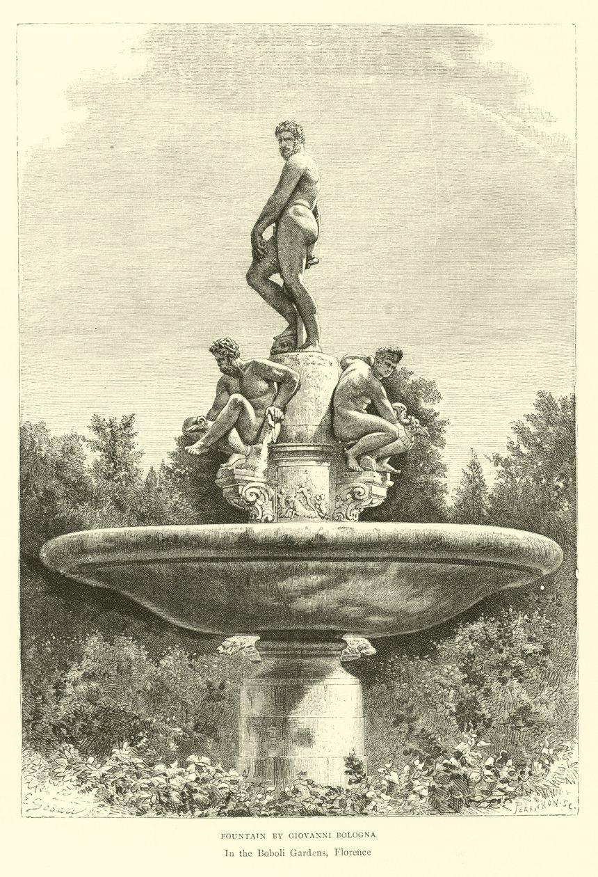 Fountain by Giovanni Bologna by English School