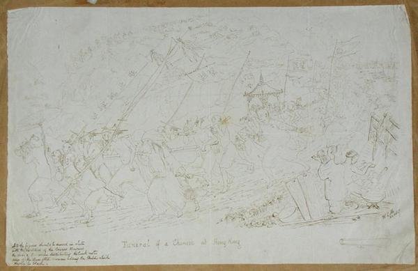 Funeral of a Chinese at Hong Kong by English School