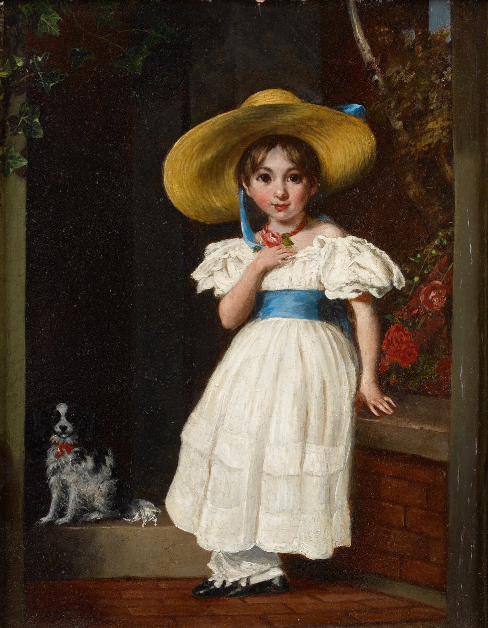 Girl in a Straw Hat by English School