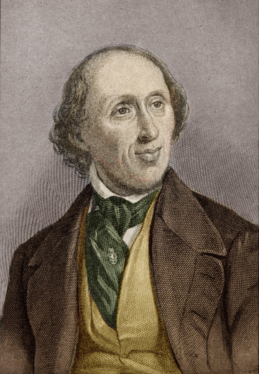 Hans Christian Andersen (1805-75) (Later Colouration) by English School