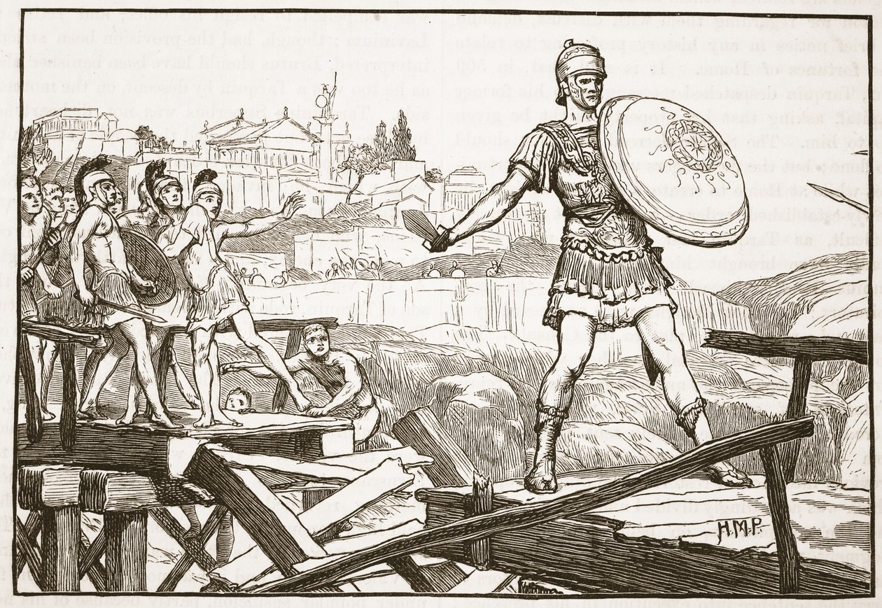 Horatius Cocles Defending the Bridge by English School