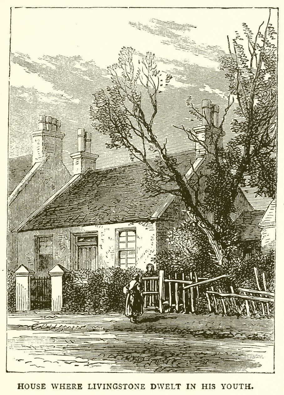 House where Livingstone Dwelt in his Youth by English School