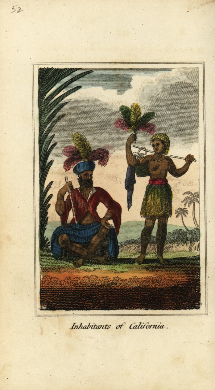 Inhabitants of California, America by English School