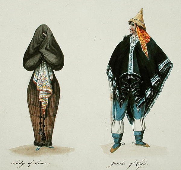 Lady of Lima and Gaucho of Chile by English School
