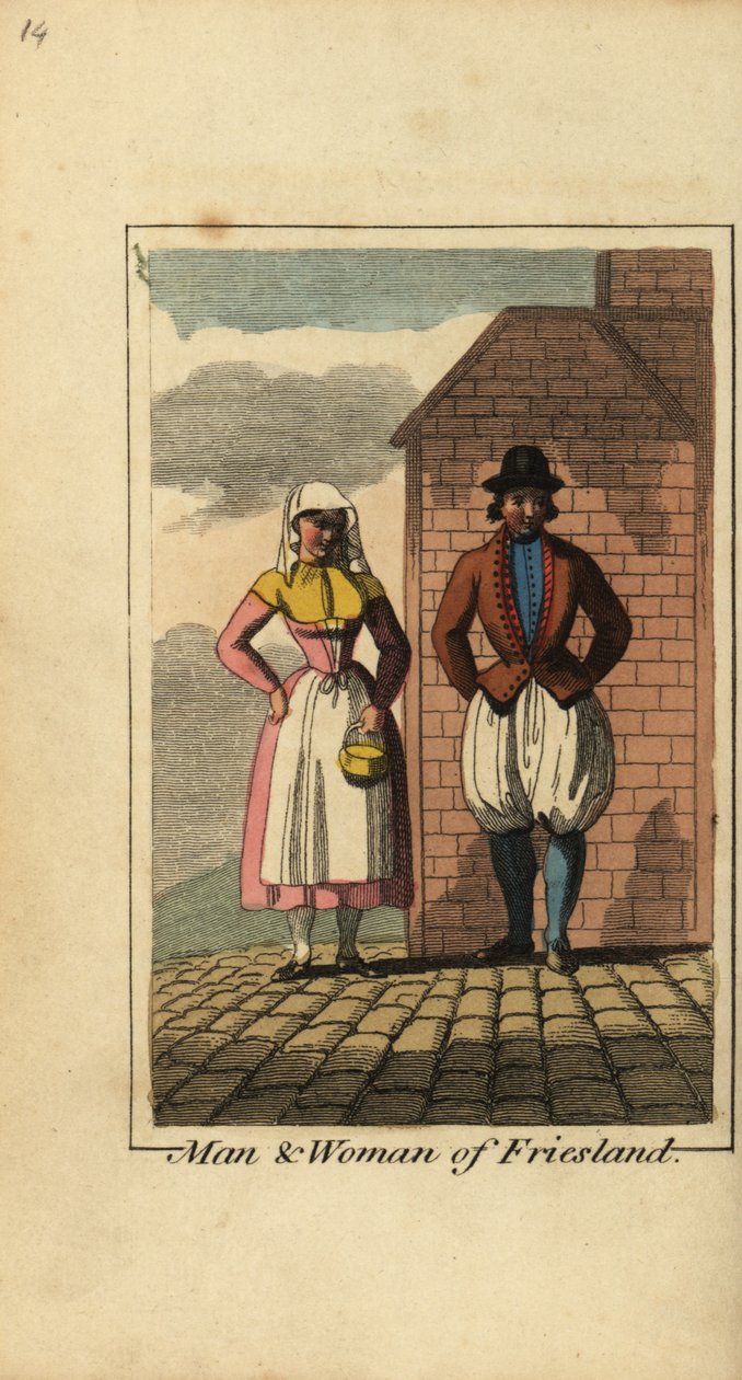 Man and Woman of Friesland, Holland by English School