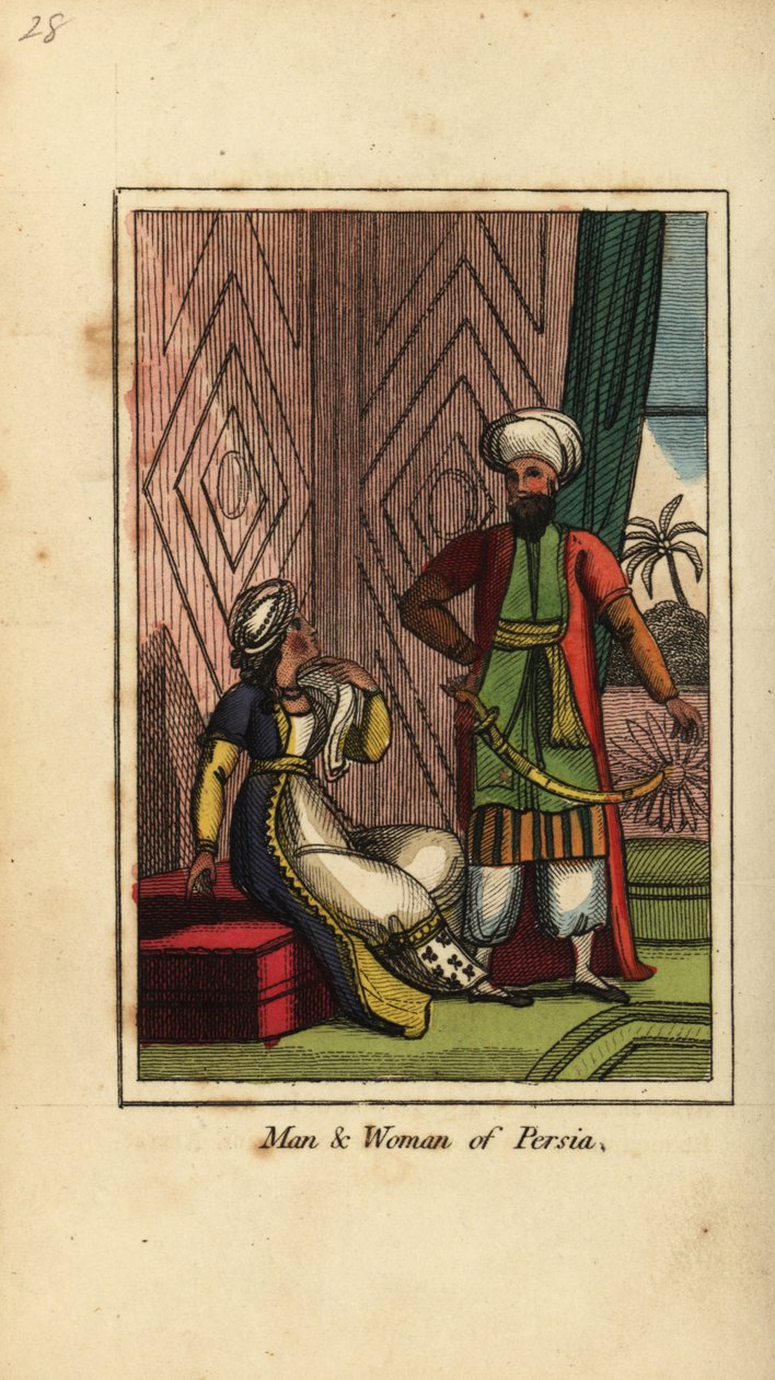 Man and woman of Persia by English School