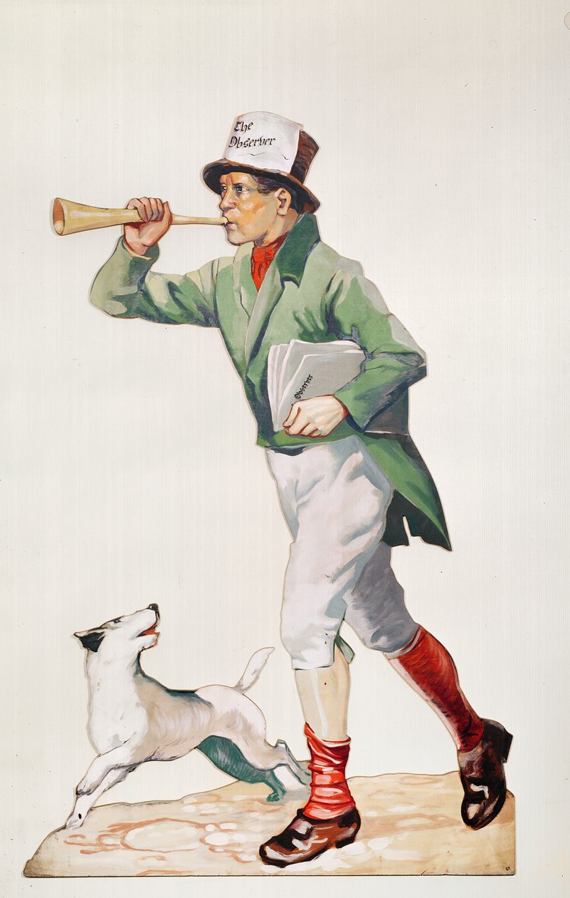 Newsboy selling 