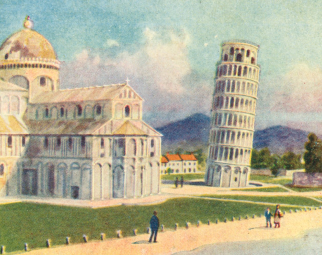 Pisa Cathedral and Leaning Tower by English School